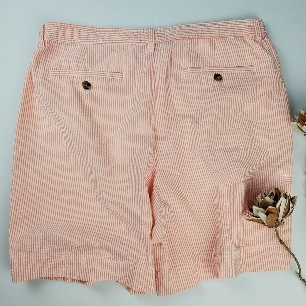 New Saddlebred Orange Wht Gingham Men's Shorts 36 - Picture 5 of 9